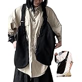 Motayu18 Vest, Wearable Bag, 2-Way Multi-functional, Outdoor, Shoulder Bag, Stylish, Black