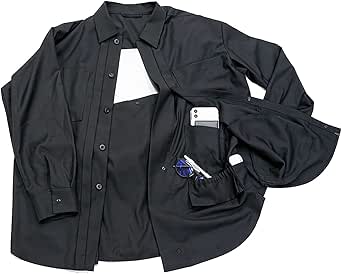 less is_jp Bagless Shirt, Official, Computer Storage on the Back, Luggage with 10 Multi-functional Pockets